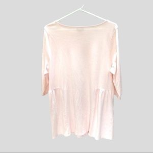 J Jill Light Peach Tee with 3/4 sleeves, sz L, very roomy, NWOT